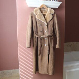 Vintage Shearling Long Women's Coat Sawyer of Napa size 8 fits like a 4/6